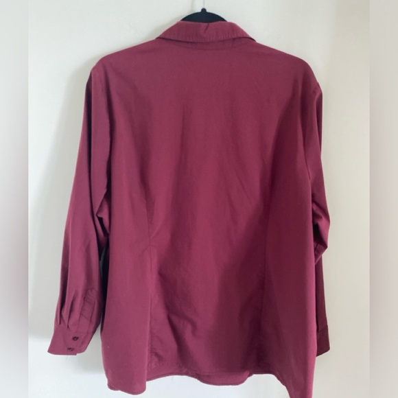 COPY PENNINGTONS Women’s Long Sleeve Shirt Top Wine Color Cotton Blend Size 2X - Picture 3 of 7